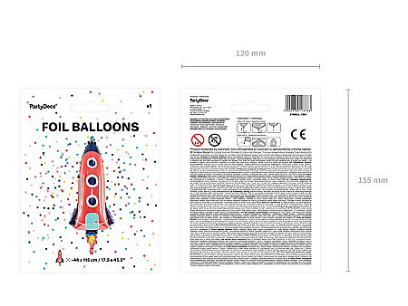 PD BALON FOLIE ALUMINIU Rocket, 44x115cm, mix FB61 [2]