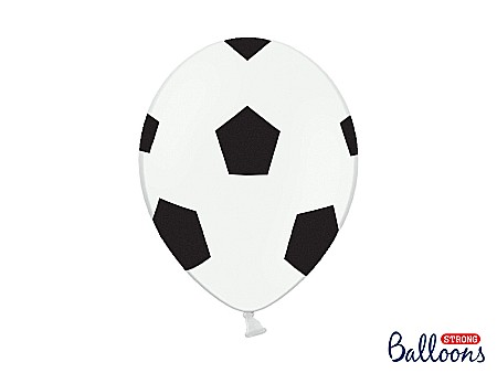 Baloane latex - PD BALOANE Balloons 30cm, Football, Pure White 6/SET SB14P-299-008B-6