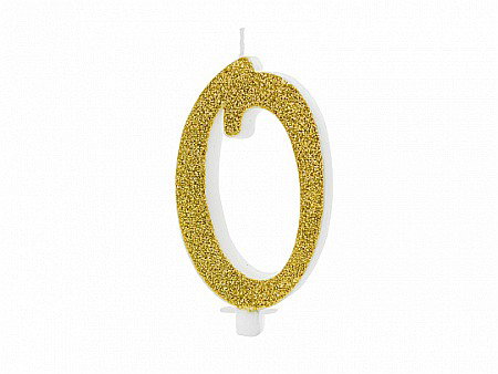 PD LUMANARI TORT Number 0, gold, 10cm SCU4-0-019 [0]