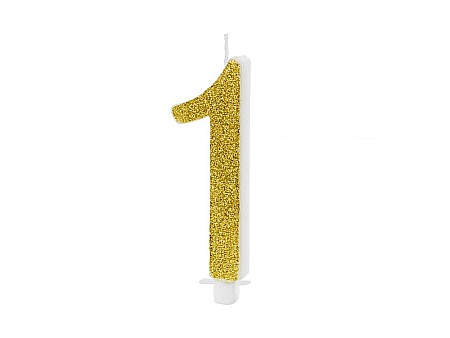 ARTICOLE PARTY - PD LUMANARI TORT Number 1, gold, 10cm SCU4-1-019