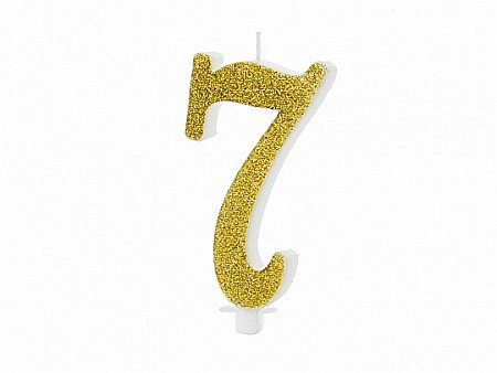 ARTICOLE PARTY - PD LUMANARI TORT Number 7, gold, 10cm SCU4-7-019