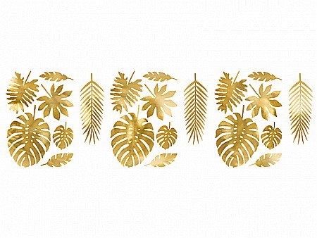 Bannere/ Ghirlande/ Cordoane - PD DECORATIUNI HARTIE, Aloha-Tropical, gold, 21/set, ZDA1-019M