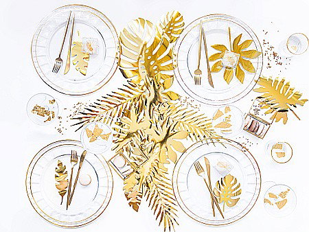 PD DECORATIUNI HARTIE, Aloha-Tropical, gold, 21/set, ZDA1-019M [2]