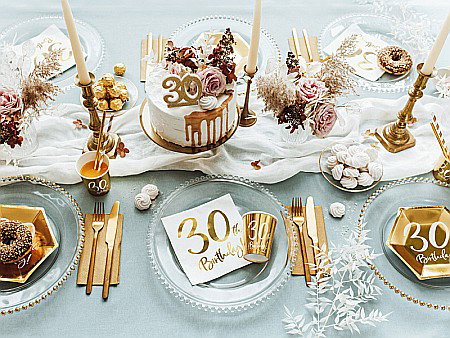 PD LUMANARE TORT Birthday candle, Number 30, gold, 7.5cm SCU5-30-019 [2]