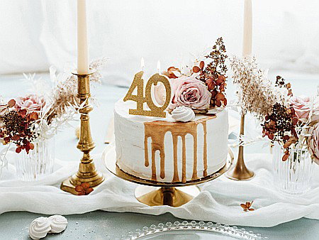 ARTICOLE PARTY - PD LUMANARE TORT Birthday candle, Number 40, gold, 7.5cm SCU5-40-019