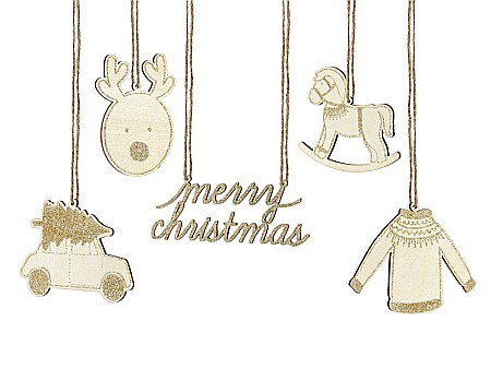PD DECORATIUNI SUSPENDATE DIN LEMN CU SCLIPICI PENTRU CRACIUN 10/SET ZDD5-100 [1]