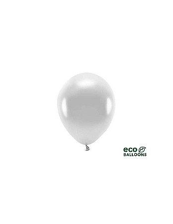 Baloane latex - PD BALOANE Eco Balloons, 26cm, metallic, silver 100/set ECO26M-018