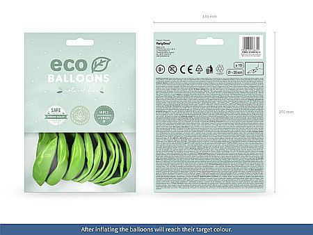PD BALOANE Eco Balloons 26cm, metallic green apple 10/SET ECO26M-102J-10 [1]