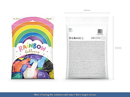 PD BALOANE Rainbow Balloons 23cm metallic, mix 100/SET RB23M-000 [1]
