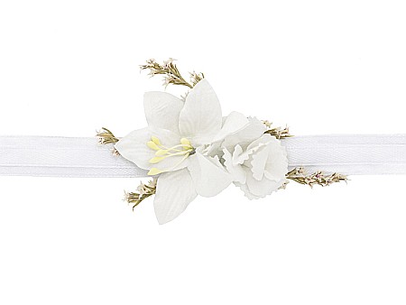 Articole Nunta, Bridal Party - PD BRATARA FLORI flower wrist corsage, white KORS3