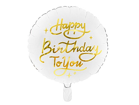 Happy birday "elegant" - PD BALON FOLIE ALUMINIU Happy Birthday, 35cm, alb FB58