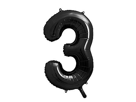 Baloane si accesorii - PD BALON FOLIE ALUMINIU Number "3", 86cm, black FB1M-3-010