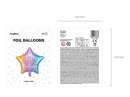 PD BALON FOLIE ALUMINIU Happy Birthday, 40cm, mix FB93-000 [1]