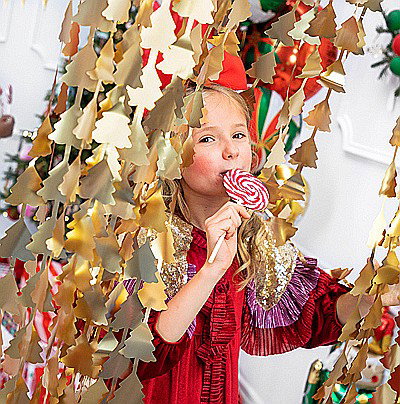 PD GHIRLANDA Christmas trees, gold, 100 x 245cm GNT3-019 [2]