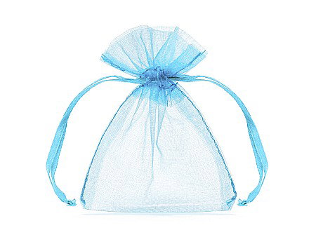 Botezuri, Gender reveal - PD SAC ORGANZA, Organza pouches sky-blue, 10cm 10/SET WRG5-011-10