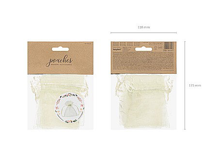 PD SAC ORGANZA, Organza pouches, cream, 10cm 10/SET WRG-079-10 [1]