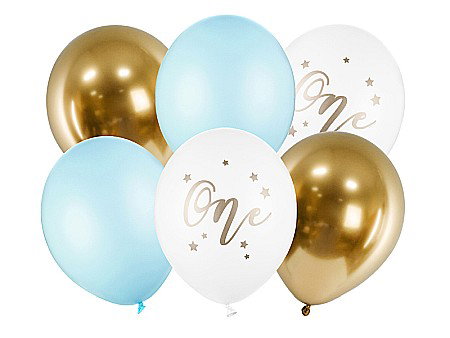 Baloane latex - PD BALOANE Balloons 30cm, One, Pastel Light Blue 6/SET SB14P-307-001J-6