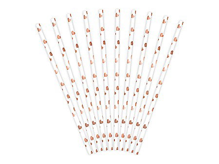 PD PAIE DIN HARTIE PENTRU BAUTURI hearts light rose gold, 19.5cm 10/set SPP7M-019RJ [1]