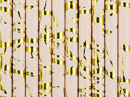 Farfurii/ Pahare/ Servetele/ Paie/ Tacamuri/ Fete masa - PD PAIE DIN HARTIE PENTRU BAUTURI metallic gold marble,powder pink 19.5cm 10/set SPP13M-081P