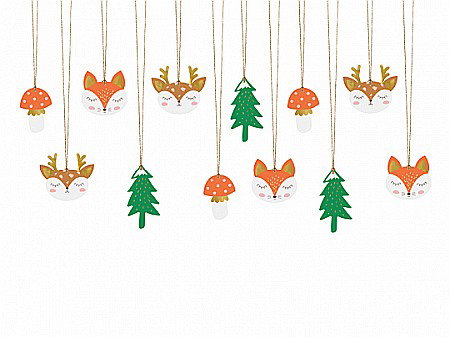 DE SEZON - PD ETICHETE CADOU, Christmas, Forest mix, 12/SET ZDZ22