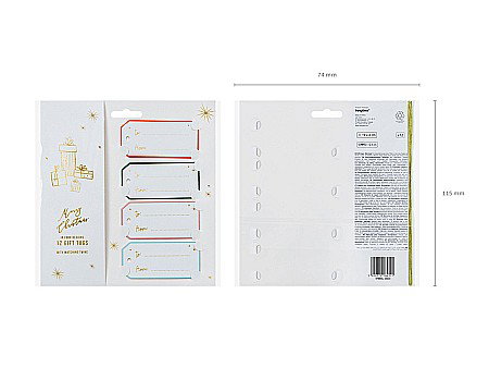 PD ETICHETE CADOU, Christmas, Gift tags, mix, 9 x 4cm, 12/SET ZDZ23 [3]