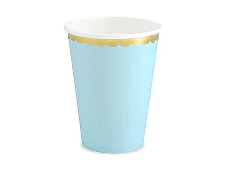 Farfurii/ Pahare/ Servetele/ Paie/ Tacamuri/ Fete masa - PD PAHARE CARTON , light blue, 220ml 6/SET KPP16-001J-EU3