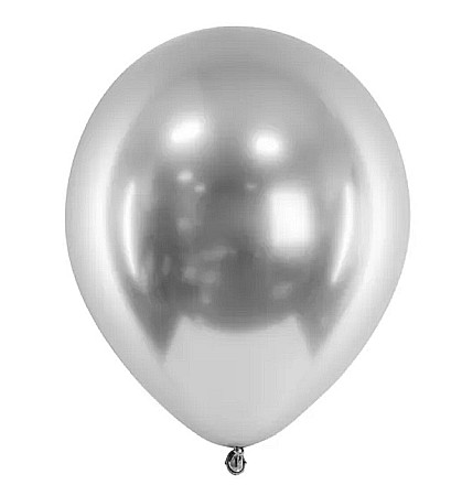 Baloane de Craciun si An Nou - PD BALOANE Glossy Balloons 30cm, silver 10/SET CHB1-018-10