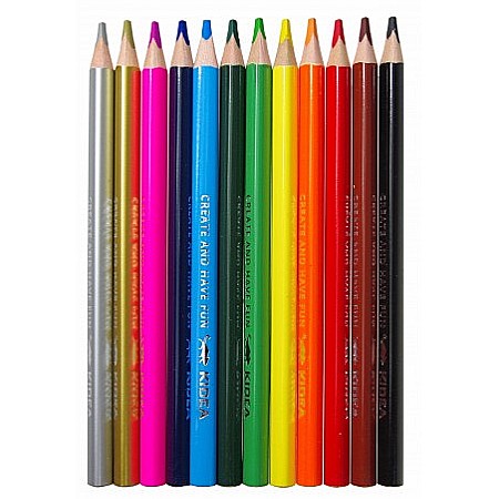 DE CREIOANE COLORATE TRIUNGHIULARE JUMBO 12/SET KIDEA KTG12KA [1]