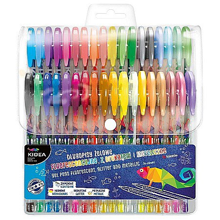 Pixuri cu glitter/ metalizate/ fluo - PIX GEL FLOURESCENT, GLITTER, METALIC 36/SET KIDEA DZ36KA