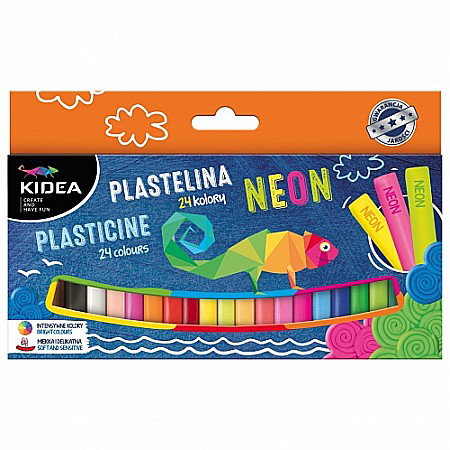 RECHIZITE SCOLARE IPB - DE PLASTILINA 200GR 24 CULORI KIDEA NEON PMIX24KA