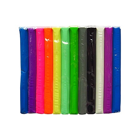 DE PLASTILINA 200GR 24 CULORI KIDEA NEON PMIX24KA [1]