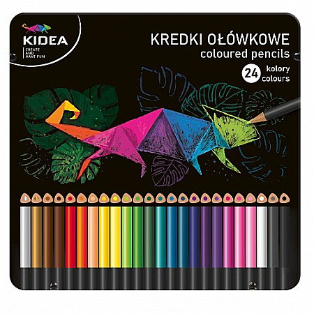 RECHIZITE SCOLARE IPB - DE CREIOANE COLORATE TRIUNGHIULARE CUTIE METAL CULORI INTENSE 24/SET KIDEA KTMP24KA