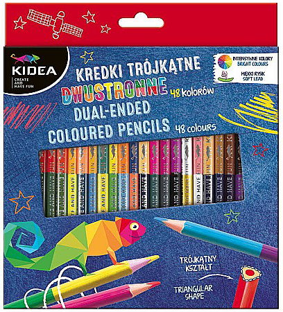 RECHIZITE SCOLARE IPB - DE CREIOANE COLORATE TRIUNGHIULARE 2 CAPETE 24/SET KIDEA KTD48KKA