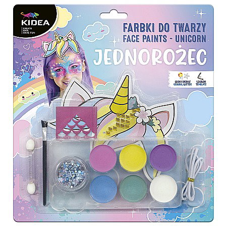 Machiaj, Tatuaje, Masti - DE SET PICTURA PE FATA 10 PIESE 6 CULORI UNICORN KIDEA FDTZUKA