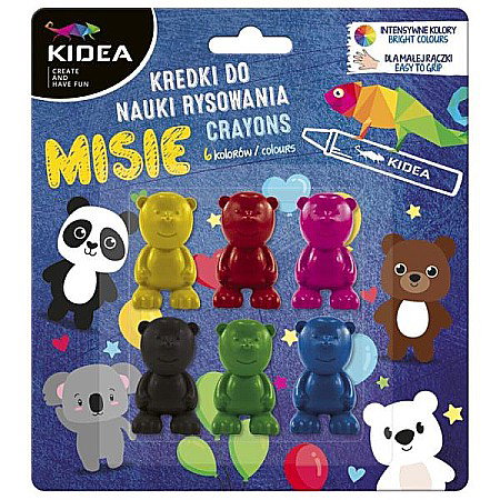 Creioane cerate colorate - DE CREIOANE COLORATE CERATE FORMA URSULETI 6/SET KIDEA KMNR6KKA