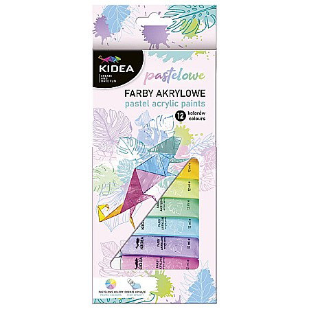 Culori si vopsele acrilice - DE VOPSEA ACRILICA 12ML 12 CULORI/SET PASTEL KIDEA FAAP12KA