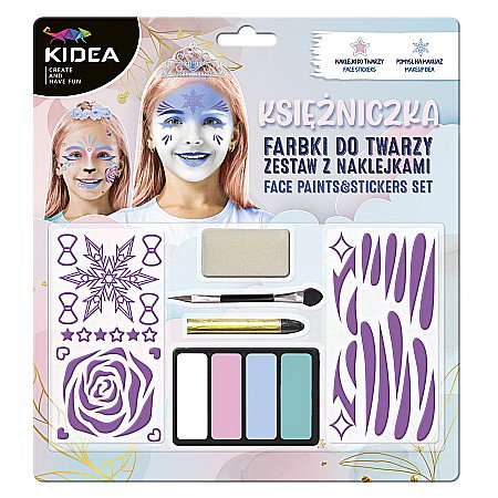 Machiaj, Tatuaje, Masti - DE SET PICTURA PE FATA 4 CULORI, CU STICKERE, APLICATOR, BURETE,PRINTESA KIDEA FDTZNKKA