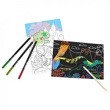DE CARTE DE COLORAT SCRATCH ART BOOK 6 COLI DINOZAURI KIDEA WKCKA [1]