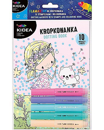 Carti de Colorat pentru copii - DE CARTE COLORAT PE PUNCTE ZANE + 5 MARKERE PASTEL CU STAMPILA KIDEA ZFMKSKWKA