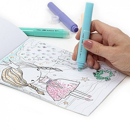 DE CARTE COLORAT PE PUNCTE ZANE + 5 MARKERE PASTEL CU STAMPILA KIDEA ZFMKSKWKA [3]