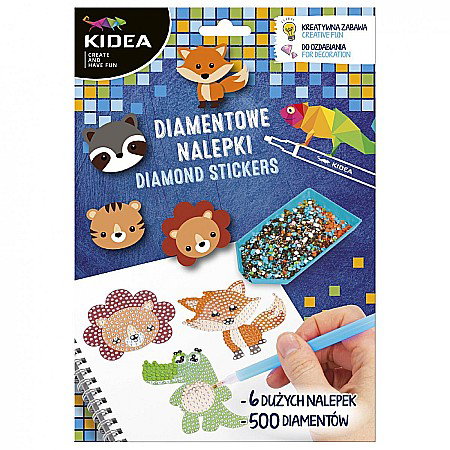 Stickere Decorative - SET CREATIV CU STICKERE SI DIAMANTE ANIMALE KIDEA NDZKA