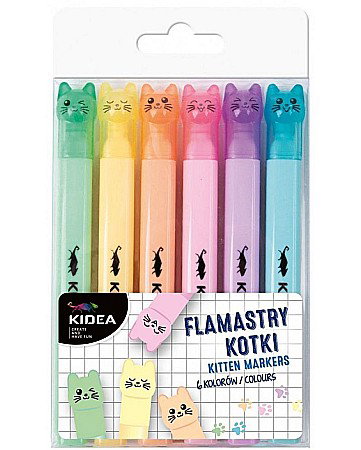 Textlinere - DE TEXTMARKER PISICI 6/SET CULORI PASTEL KIDEA FK6KKA