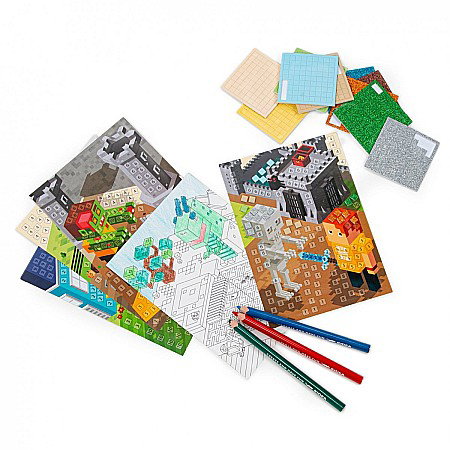 JOC CREATIV CARTE DE COLORAT MOZAIC PIXEL GLITTER KIDEA MOKPKA [1]