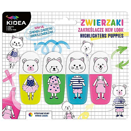 Textlinere - DE TEXTMARKER 4/SET CULORI INTENSE ANIMALE NEW LOOK KIDEA ZZNLKA