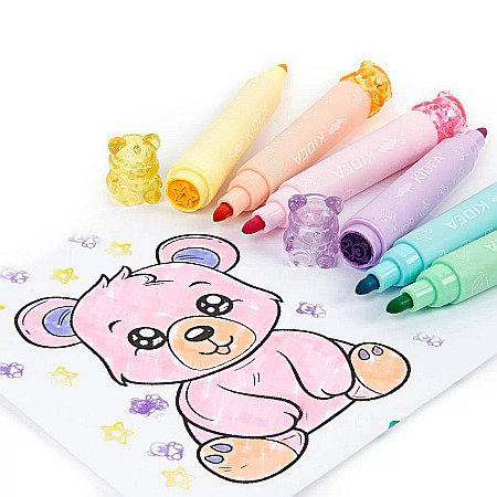 DE MARKER 2 CAPETE 6 CULORI  PASTEL + 6 STAMPILE KIDEA FSM6KA [3]