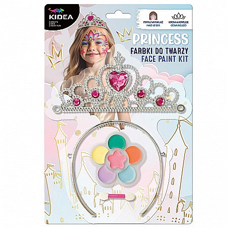 ARTICOLE COPII - DE SET MACHIAJ COPII PRINCESS 6 CULORI + APLICATOR, CORONITA INCLUSA KIDEA FDTPTKA