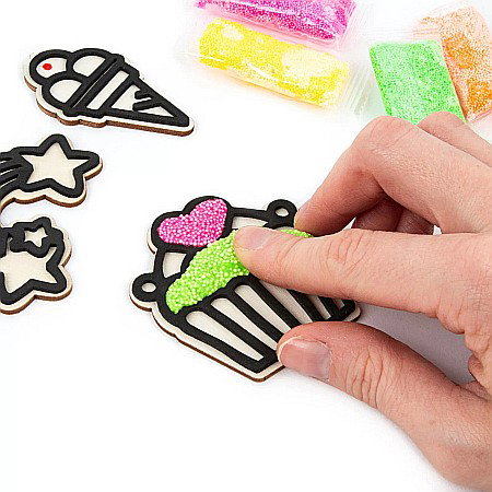 DE SET CREATIV 3 PANDANTIVE LEMN + SPUMA 4 CULORI SWEET KIDEA ZMPSKA [2]