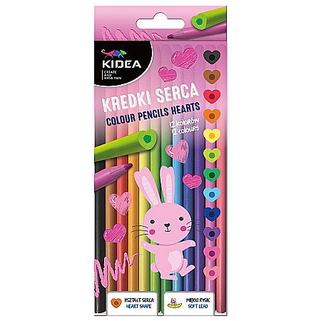 Creioane colorate - DE CREIOANE COLORATE 12/SET FORMA INIMA KIDEA KS12KKA
