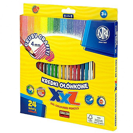 Creioane colorate - AS CREIOANE COLORATE 24/SET HEXAGONALE + ASCUTITOARE ASTRA 312120004