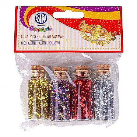DE SEZON - AS SCLIPICI 4 CULORI 5G CARNAVAL GLITTER ASTRA CREATIVO 335121005